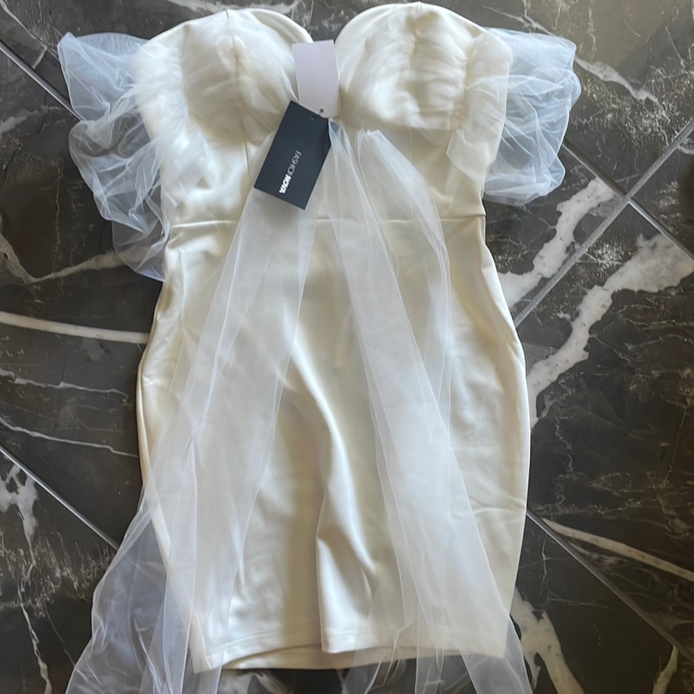White Fashion Nova Cocktail dress.